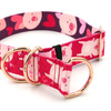 Piggy in Love Half-Clamp-Halsband, 4 cm breit, für mittlere und größere Hunde, goldene  Beschläge