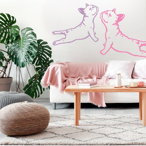 Wandtattoo Hund Frenchie Yoga Wanddekoration für ein Kinderzimmer für einen Hundeliebhaber