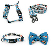 ACCESSORY KIT. Small dog. Spotted Cow Psiakrew Series; Collar, Harness, Leash, Bow tie