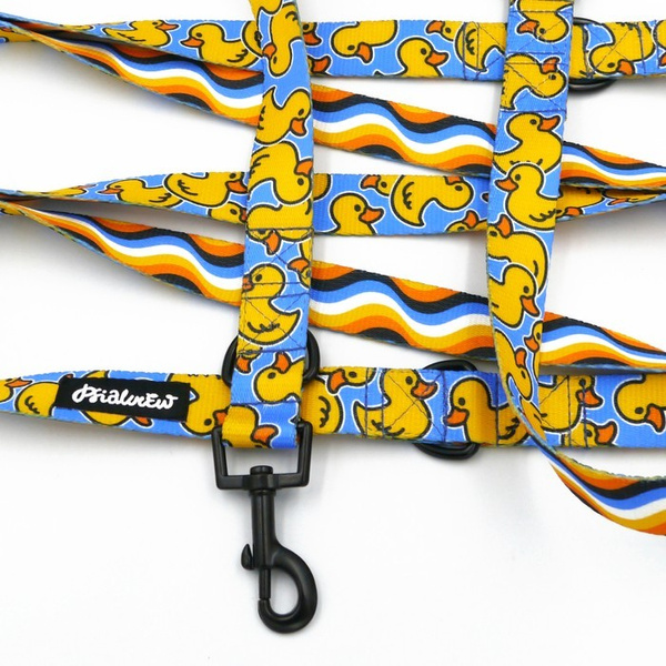 Dog Leash Ducky Duck width 2.5 cm, 1" wide, snap hook black 6cm