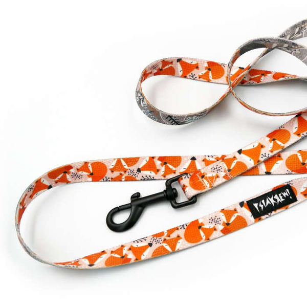 Smycz miejska dla małego Psa Foxy Lady, szerokość 2 cm, czarny karabińczyk 7cm