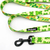 Dog Leash Green Frogs width 2.5 cm, 1"  wide, snap hook black 8cm