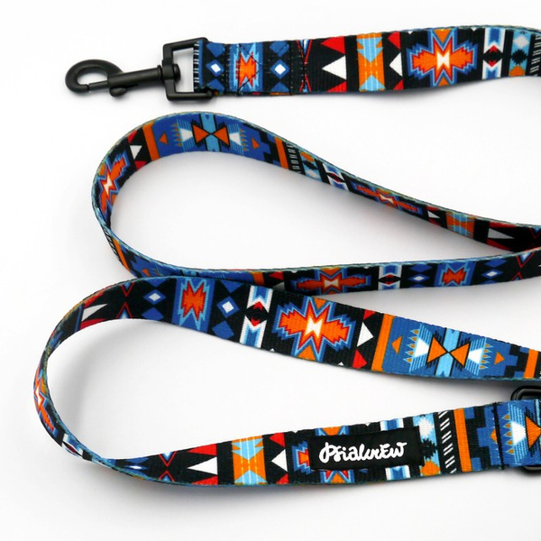 Dog Leash Sorry Winnetou Psiakrew width 2.5 cm, 1" wide, black snap hook 6 cm