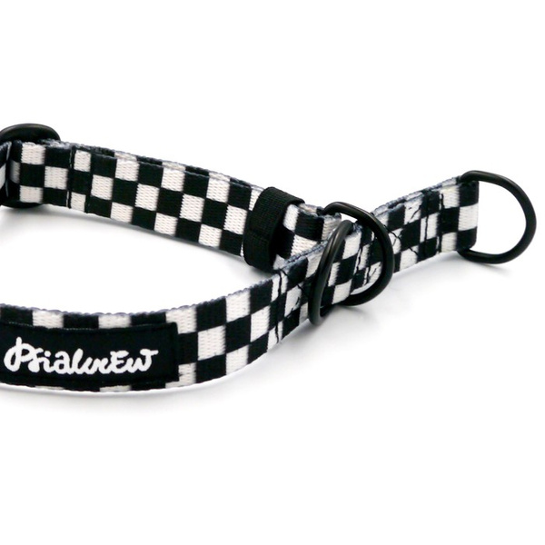 Half-choke collar Checker, 2 cm wide, for small dogs, black extras