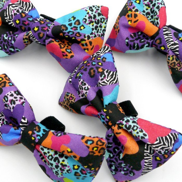 Dog Bow Tie Crazy Leopard, Pet Bow Tie, Bowtie Collar Attachment, Dog accessories, Pet Neckwear