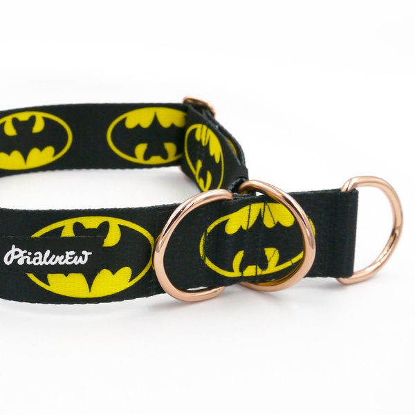 Batdog Half-Clamp-Halsband, 4 cm breit, für mittlere und größere Hunde, goldene Beschläge