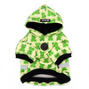 Dog Hoodie Green Frogs Psiakrew, reflective inserts, frogs print
