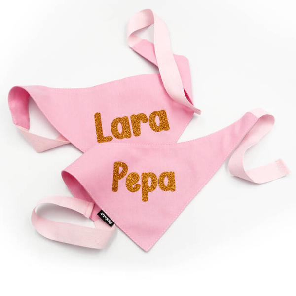 Bandana z imieniem Psa Psiakrew, personalizowana wiązana chusteczka, różowa bandana apaszka