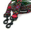 Dog Leash Tartan Psiakrew width 2.5 cm, 1" wide, snap hook black 6cm