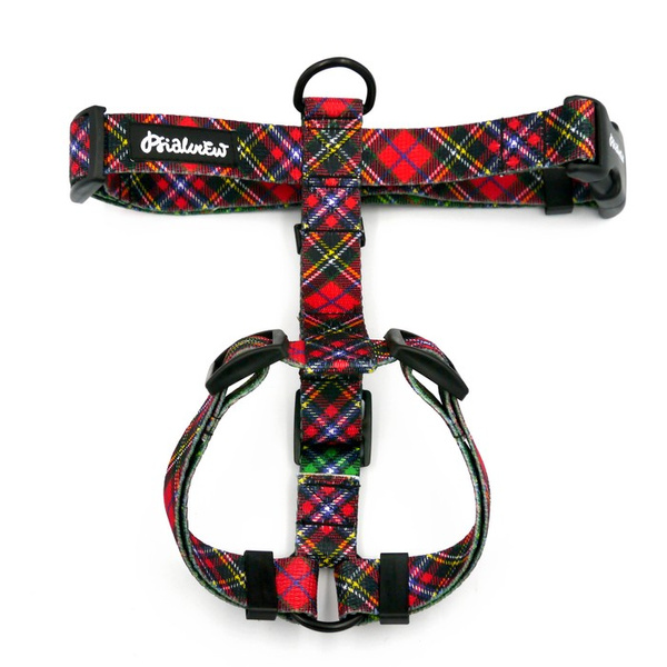 Guard Harness for Dog Tartan Psiakrew, black extras