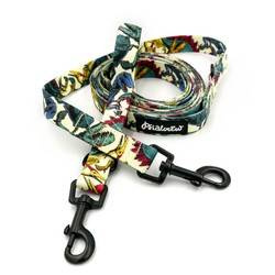 Hundeleine Jurassic Bark Psiakrew Breite 2 cm breit, schwarzer Karabinerhaken 6 cm