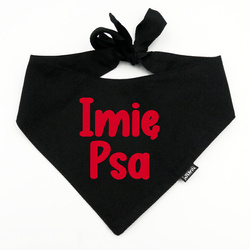 Bandana z imieniem Psa Psiakrew, personalizowana wiązana chusteczka, czarna bandana apaszka