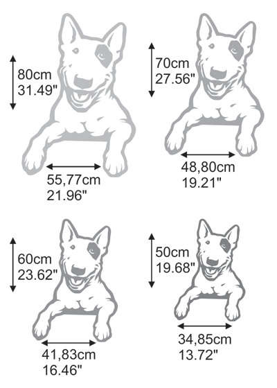 Wandtattoo Hund - Bull Terrier Smile - Wanddekoration für ein Kinderzimmer für einen Hundeliebhaber