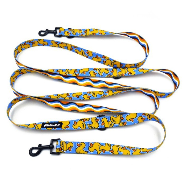 Dog Leash Ducky Duck width 2.5 cm, 1" wide, snap hook black 6cm