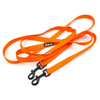 Long Orange Dog Leash width 2 cm (0.78") wide; black snap hook 7 cm