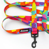 Dog Leash Kaleidoscope width 2.5 cm, 1" wide, snap hook black 6cm