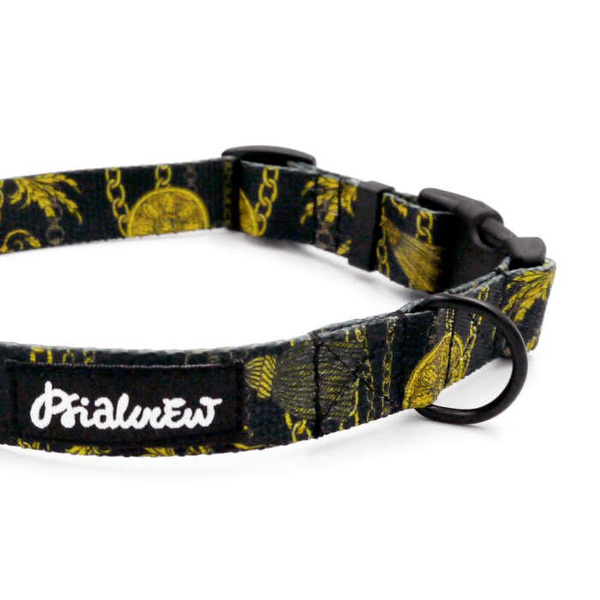 Dog Collar Psiakrew Donatella, 2 cm 0.78"  wide, for smaller dogs black extras