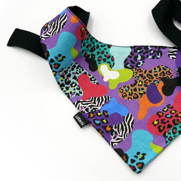Premium Dog Bandana Crazy Leopard handkerchief style to tie around your pet’s neck