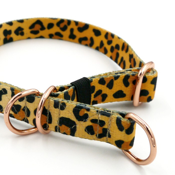 Half-choke collar Tarzan, 2 cm wide, for small dogs, rose gold extras