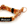 Half-Choke-Halsband Zimt-Lebkuchen, 2 cm breit, für kleine Hunde, goldene Accessoires