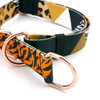 Half-choke collar Wild Animals, 3 cm wide, medium and big dogs, pink gold extras