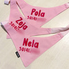 Bandana with the name of the Dog Psiakrew, personalized tied handkerchief, pink bandana scarf