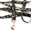 Dog Leash Zodiak width 2.5 cm, 1"  wide. pink gold, big snap hook 8 cm