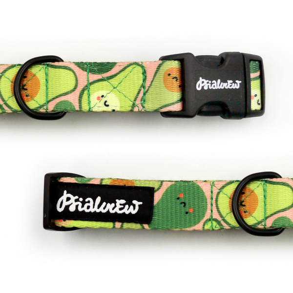 Dog Collar Guacamole Time Psiakrew, 2 cm 0.78" wide, for smaller dogs
