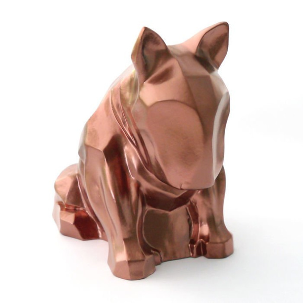 Sculpture Bull Terrier Copper Dog