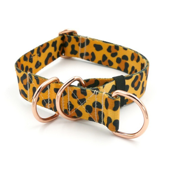 Half-choke collar Tarzan, 3 cm wide, medium and big dogs, pink gold extras