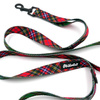 Smycz spacerowa miejska dla Psa Tartan, szerokość 2,5 cm, czarny karabińczyk  6cm