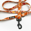 Dog Leash Cinnamon Gingerbread Psiakrew width 2.5 cm, 1"  wide, big black snap hook 8 cm