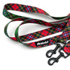 Smycz Dla Psa Przepinana w szkocką kratę Tartan Psiakrew, 2,5 cm, karabińczyk 6cm czarny