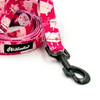 Dog Leash Piggy in Love Psiakrew width 2.5 cm, 1" wide, big black snap hook 8 cm