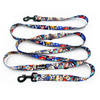 Dog Leash Día de los Muertos width 2.5 cm, 1" wide, snap hook black 8cm