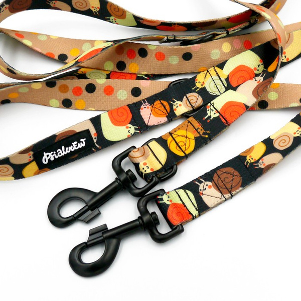 Dog Leash Snail Family Psiakrew snap hook black 8cm