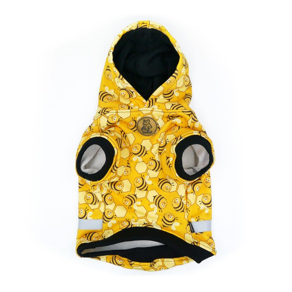 Dog Hoodie Busy Bees Psiakrew, reflective inserts, penguin print