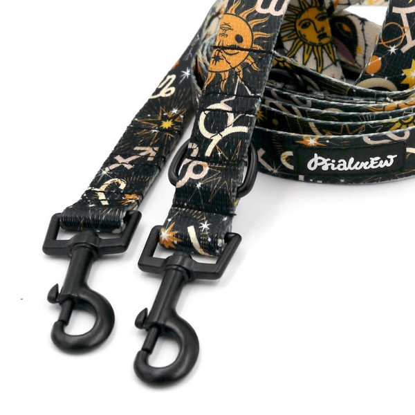 Hundeleine Zodiak Psiakrew, Breite 2,5 cm, Karabiner 6 cm schwarz