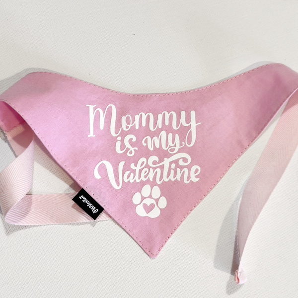 Bandana for Dog Mommy is my Valentine Psiakrew, pink bandana scarf