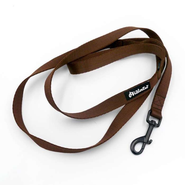 Brown Dog Leash width 2 cm 0.78 ", black extras