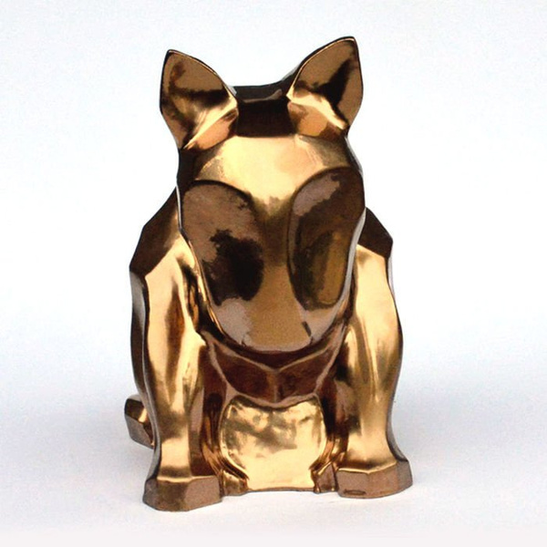 Sculpture Bull Terrier Golden Bling Bling!