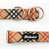 Half-choke collar Dogberry, 3 cm wide, medium and big dogs, pink gold extras