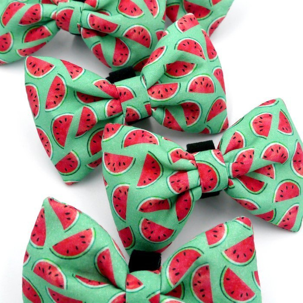 Muszka dla psa Watermelon, elegancka kokarda dla pupila na specjalne okazje, ozdoba do obroży