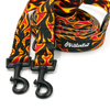 Dog Leash Dog On Fire width 2.5 cm, 1" wide, snap hook black 6cm