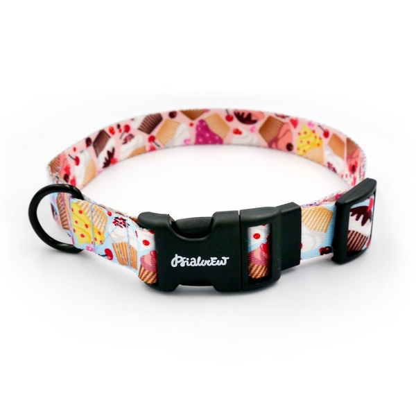 Verstellbares Halsband Hot Sweetness Psiakrew, 2,5 cm breit, schwarze Beschläge