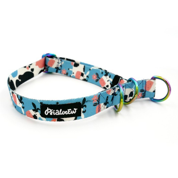 Halbes Würgehalsband Spotted Cow Psiakrew 2,5 cm für mittelgroße und größere Hunde