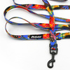 Long Dog Leash Colorful Thicket Psiakrew width 2 cm (0.78"), black snap hook 6 cm