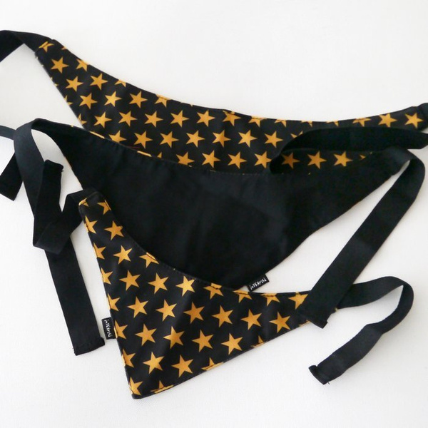 Christmas Black Dog Bandana Stars handkerchief style to tie around your pet’s neck