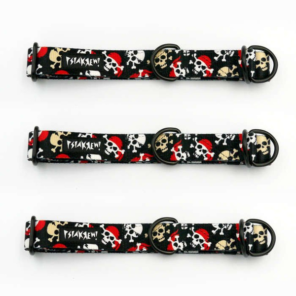 Half-choke collar Pirates, 2.5 cm wide, medium and big dogs, black extras