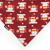 Premium Dog Bandana Santa Clauses handkerchief style to tie around your pet’s neck, Burgundy
